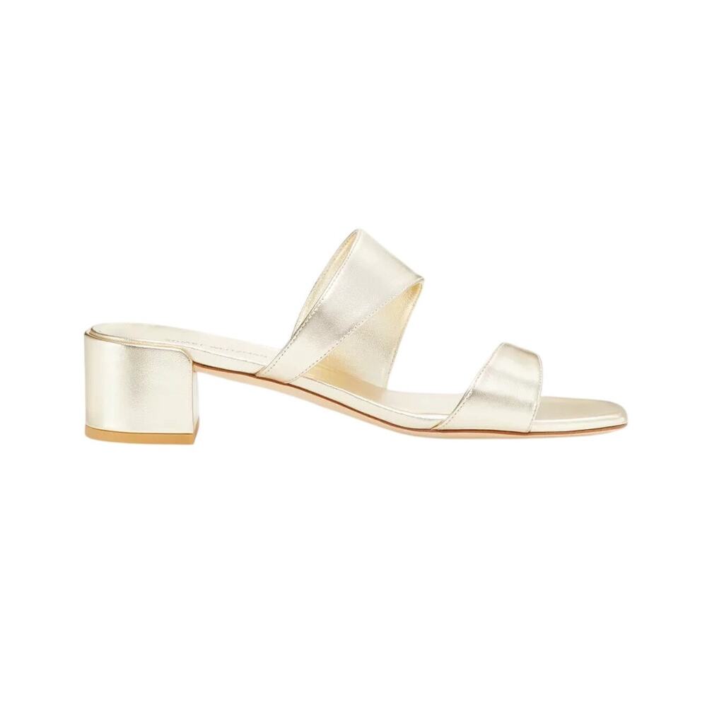 Stuart Weitzman Metallic Platino Gold Miami 35 Heels Size 8